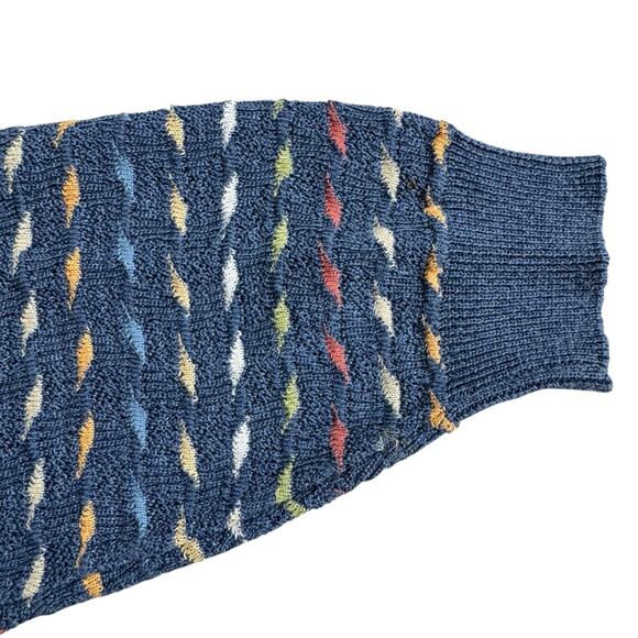 Vintage TRICOTS ST RAPHAEL Sweater Mens S Blue Pullover Textured Grandpacore - Picture 4 of 6